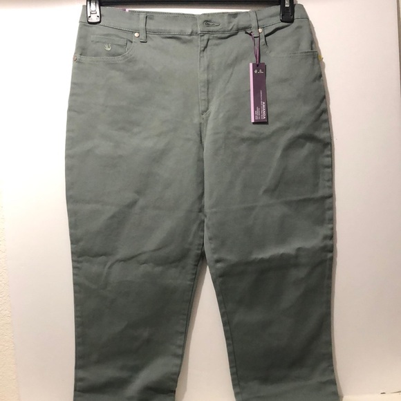Gloria Vanderbilt Denim - Gloria Vanderbilt Amanda Pants Women 14 Average Stretch Rhinestone Sweet Basil